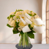 Bouquet funéraire — Crème Sereine, fleurs de deuil livrées à Lille