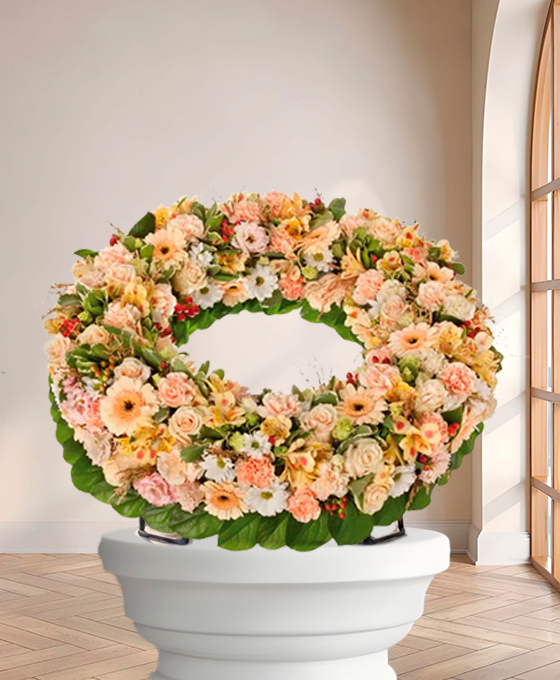 Couronne funéraire — Écho Tendre, fleurs de deuil livrées à Lille