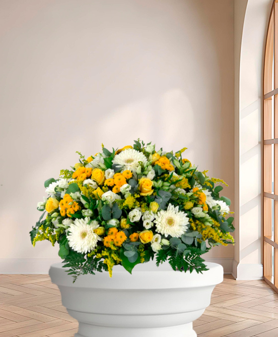 Coussin funéraire — Mémoire Dorée, fleurs de deuil livrées à Lille