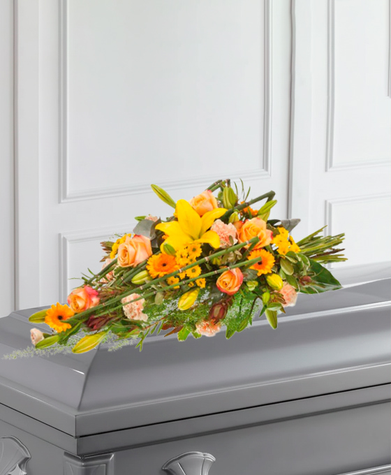 Gerbe funéraire — Symphonie Dorée, fleurs de deuil livrées à Lille